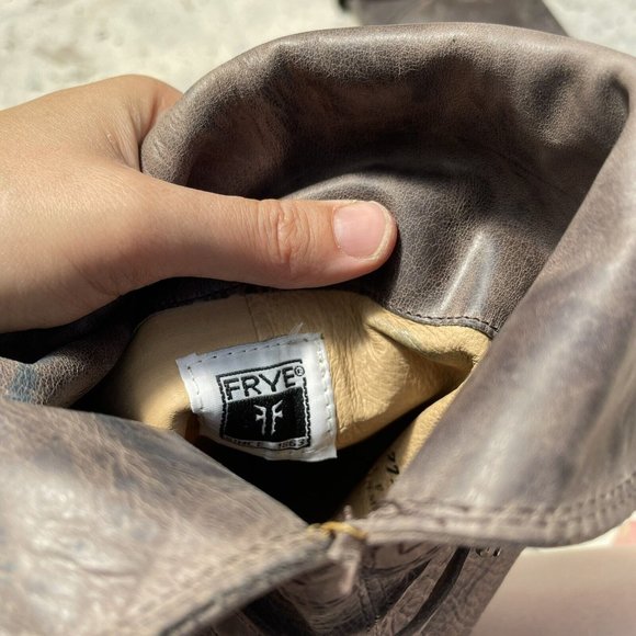 Frye Tall Brown Leather Boots, 6 B - Picture 5 of 7